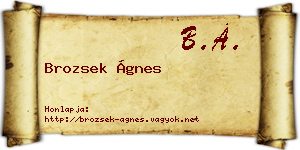 Brozsek Ágnes névjegykártya