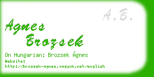 agnes brozsek business card